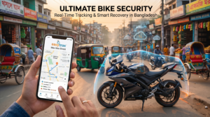 EasyTrax Bike Shield GPS tracker providing real-time motorcycle monitoring and BTRC-approved 4G smart security in Bangladesh